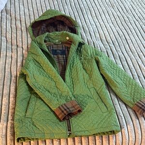 Burberry Kids Green Quilted Puffer Jacket